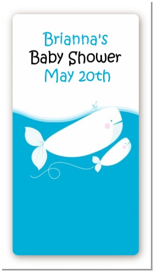 Little Squirt Whale - Custom Rectangle Baby Shower Sticker/Labels