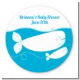 Little Squirt Whale - Round Personalized Baby Shower Sticker Labels thumbnail