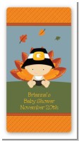 Little Turkey Boy - Custom Rectangle Baby Shower Sticker/Labels