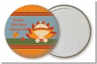 Little Turkey Girl - Personalized Baby Shower Pocket Mirror Favors