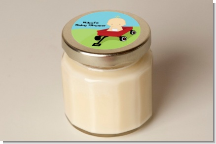 Little Red Wagon - Baby Shower Personalized Candle Jar