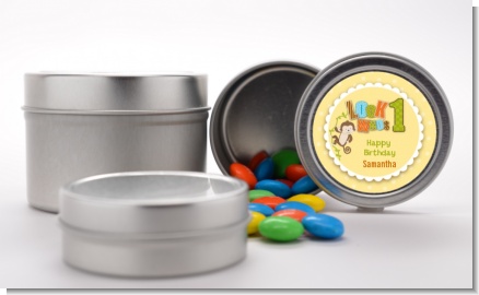 Look Who's Turning One Monkey - Custom Birthday Party Favor Tins