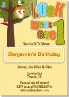 Look Who's Turning One Owl - Birthday Party Invitations