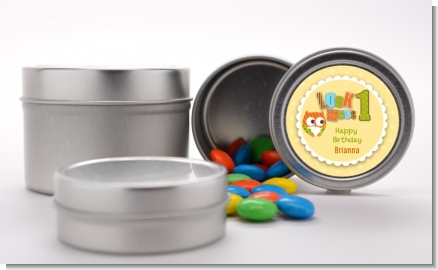 Look Who's Turning One Owl - Custom Birthday Party Favor Tins