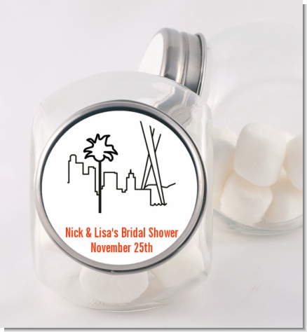 Los Angeles Skyline - Personalized Bridal Shower Candy Jar