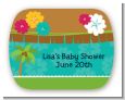Luau - Personalized Baby Shower Rounded Corner Stickers thumbnail