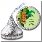 Luau Tiki - Hershey Kiss Birthday Party Sticker Labels