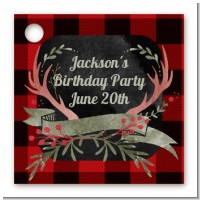 Lumberjack Buffalo Plaid - Personalized Birthday Party Card Stock Favor Tags