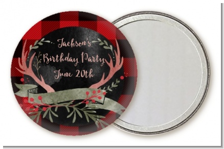 Lumberjack Buffalo Plaid - Personalized Birthday Party Pocket Mirror Favors
