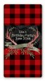Lumberjack Buffalo Plaid - Custom Rectangle Birthday Party Sticker/Labels thumbnail