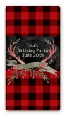Lumberjack Buffalo Plaid - Custom Rectangle Birthday Party Sticker/Labels