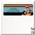 Motorcycle African American Baby Girl - Baby Shower Return Address Labels thumbnail