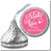 Made With Love - Hershey Kiss Birthday Party Sticker Labels