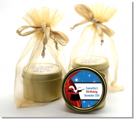 Magic - Birthday Party Gold Tin Candle Favors