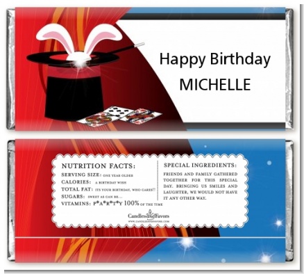 Magic - Personalized Birthday Party Candy Bar Wrappers