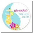 Margarita Drink - Round Personalized Bridal Shower Sticker Labels thumbnail