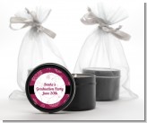 Maroon Floral - Graduation Party Black Candle Tin Favors