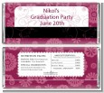 Maroon Floral - Personalized Graduation Party Candy Bar Wrappers thumbnail