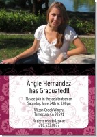 Maroon Floral - Graduation Party Invitations