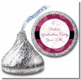 Maroon Floral - Hershey Kiss Graduation Party Sticker Labels thumbnail