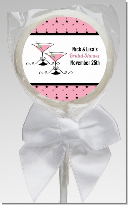 Martini Glasses - Personalized Bridal Shower Lollipop Favors