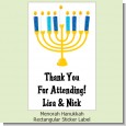 Menorah - Custom Rectangle Hanukkah Sticker/Labels thumbnail