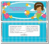 Mermaid African American - Personalized Birthday Party Candy Bar Wrappers