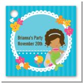 Mermaid African American - Personalized Birthday Party Card Stock Favor Tags