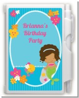 Mermaid African American - Birthday Party Personalized Notebook Favor