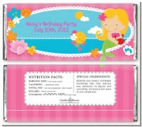 Mermaid Blonde Hair - Personalized Birthday Party Candy Bar Wrappers