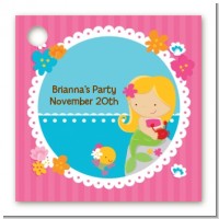 Mermaid Blonde Hair - Personalized Birthday Party Card Stock Favor Tags