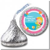 Mermaid Blonde Hair - Hershey Kiss Birthday Party Sticker Labels