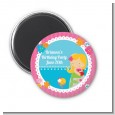 Mermaid Blonde Hair - Personalized Birthday Party Magnet Favors thumbnail