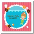 Mermaid Brown Hair - Personalized Birthday Party Card Stock Favor Tags thumbnail