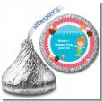 Mermaid Brown Hair - Hershey Kiss Birthday Party Sticker Labels thumbnail