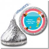 Mermaid Brown Hair - Hershey Kiss Birthday Party Sticker Labels