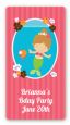 Mermaid Brown Hair - Custom Rectangle Birthday Party Sticker/Labels thumbnail