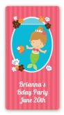 Mermaid Brown Hair - Custom Rectangle Birthday Party Sticker/Labels