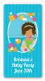 Mermaid African American - Custom Rectangle Birthday Party Sticker/Labels thumbnail