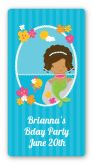 Mermaid African American - Custom Rectangle Birthday Party Sticker/Labels