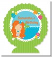 Mermaid Red Hair - Personalized Birthday Party Centerpiece Stand thumbnail