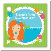 Mermaid Red Hair - Personalized Birthday Party Card Stock Favor Tags