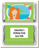 Mermaid Red Hair - Personalized Birthday Party Mini Candy Bar Wrappers