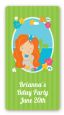 Mermaid Red Hair - Custom Rectangle Birthday Party Sticker/Labels thumbnail