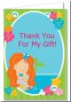 Mermaid Red Hair - Birthday Party Thank You Cards thumbnail
