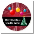 Merry and Bright - Round Personalized Christmas Sticker Labels thumbnail
