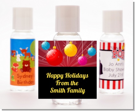 Merry and Bright - Personalized Christmas Hand Sanitizers Favors