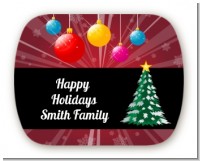 Merry and Bright - Personalized Christmas Rounded Corner Stickers