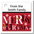 Merry Christmas - Personalized Christmas Card Stock Favor Tags thumbnail