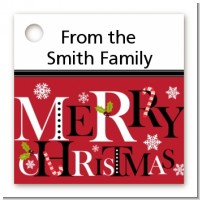 Merry Christmas - Personalized Christmas Card Stock Favor Tags